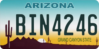 AZ license plate BIN4246