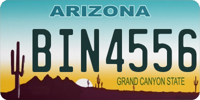 AZ license plate BIN4556