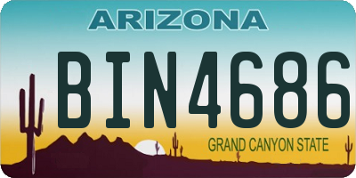 AZ license plate BIN4686