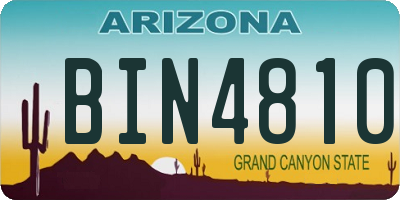 AZ license plate BIN4810