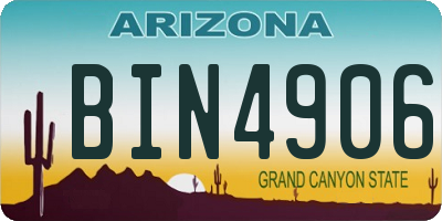 AZ license plate BIN4906