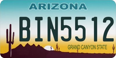 AZ license plate BIN5512