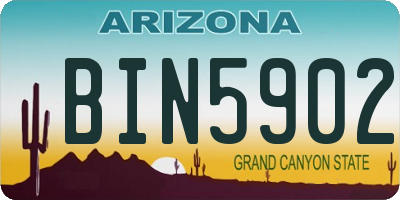 AZ license plate BIN5902
