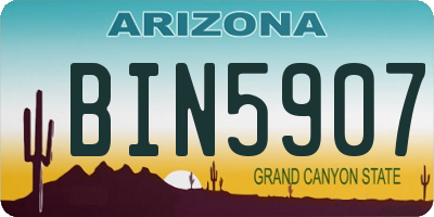 AZ license plate BIN5907