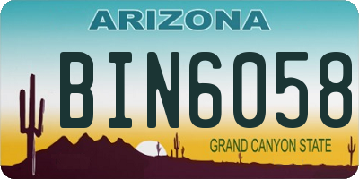 AZ license plate BIN6058
