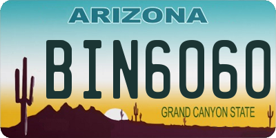 AZ license plate BIN6060