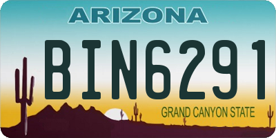 AZ license plate BIN6291