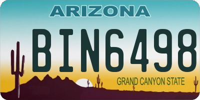 AZ license plate BIN6498
