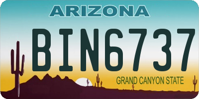 AZ license plate BIN6737