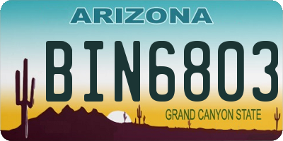 AZ license plate BIN6803