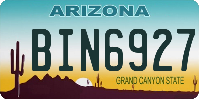 AZ license plate BIN6927