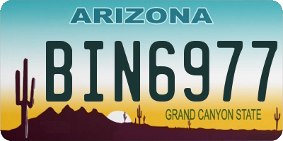 AZ license plate BIN6977