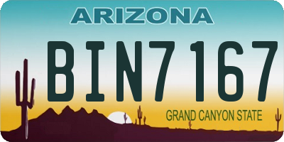 AZ license plate BIN7167