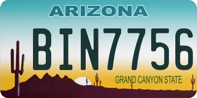 AZ license plate BIN7756