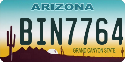 AZ license plate BIN7764