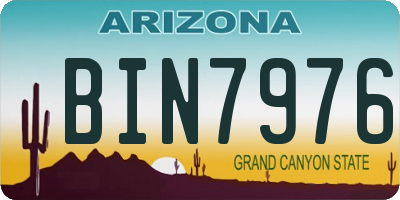 AZ license plate BIN7976