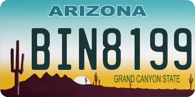 AZ license plate BIN8199