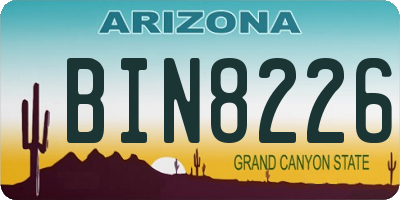 AZ license plate BIN8226
