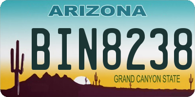 AZ license plate BIN8238