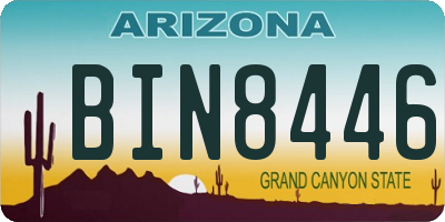AZ license plate BIN8446