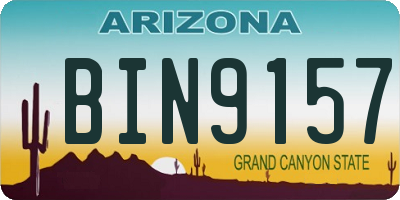 AZ license plate BIN9157