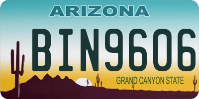 AZ license plate BIN9606