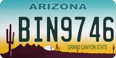 AZ license plate BIN9746