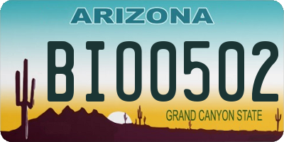 AZ license plate BIO0502