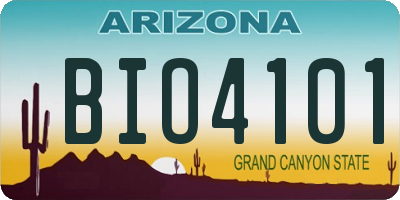 AZ license plate BIO4101