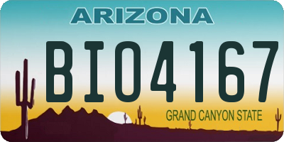 AZ license plate BIO4167