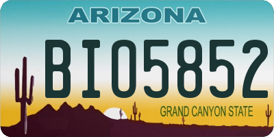 AZ license plate BIO5852