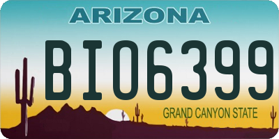 AZ license plate BIO6399