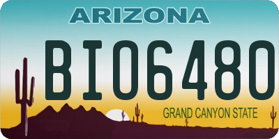 AZ license plate BIO6480