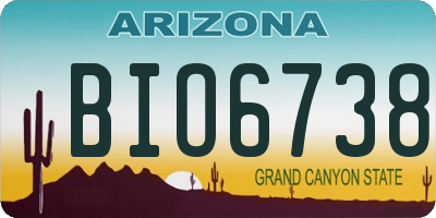 AZ license plate BIO6738