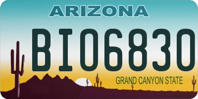 AZ license plate BIO6830
