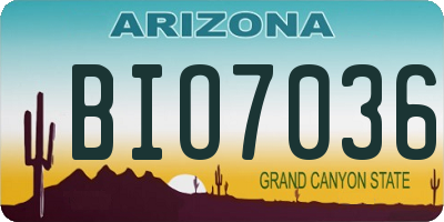 AZ license plate BIO7036
