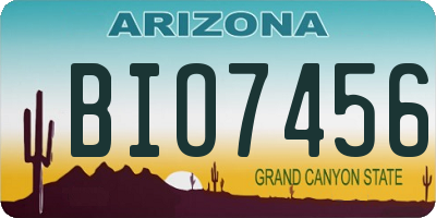 AZ license plate BIO7456