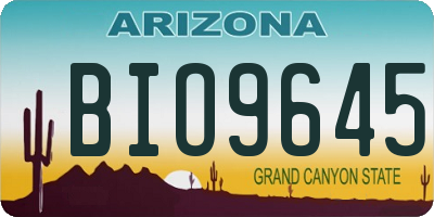 AZ license plate BIO9645