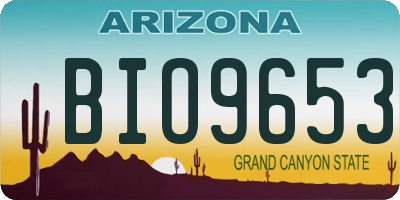 AZ license plate BIO9653