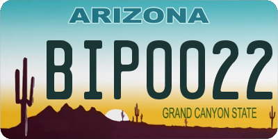 AZ license plate BIP0022