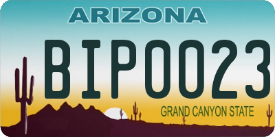 AZ license plate BIP0023
