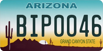 AZ license plate BIP0046