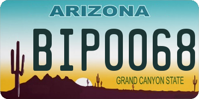 AZ license plate BIP0068