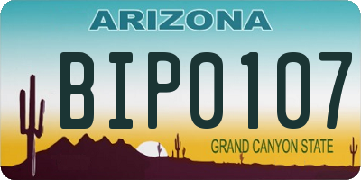 AZ license plate BIP0107