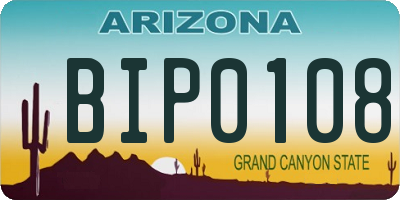 AZ license plate BIP0108