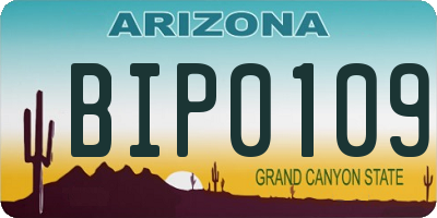 AZ license plate BIP0109