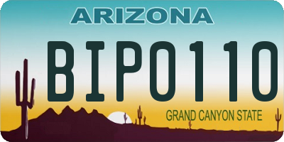 AZ license plate BIP0110