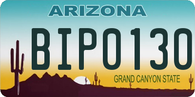 AZ license plate BIP0130