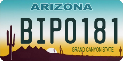 AZ license plate BIP0181