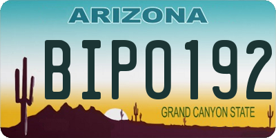 AZ license plate BIP0192
